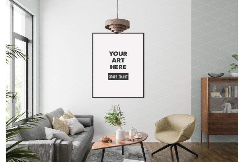 Interior scene_artwork background_frame mockup By Elmil Design ...