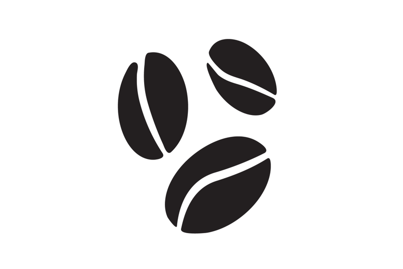 Coffee bean print silhouette, logo or label for cafe By 09910190 ...