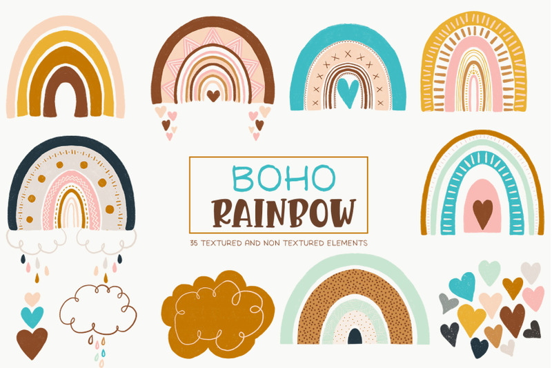 Cute Boho Rainbows and Clouds By Bridgett Stahlman Design Studio ...