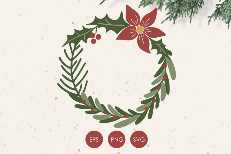 Winter Tree Crown Svg, Tree Wreath Svg, Christmas Wreath Svg By 