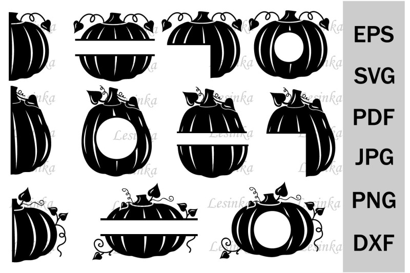 Autumn pumpkin template, SVG monogram, cutting file By LesinkaVector ...