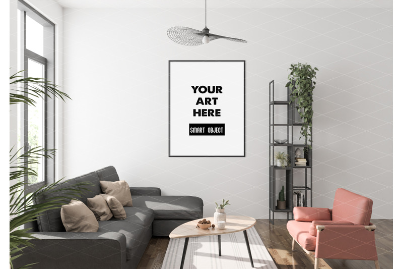 Interior scene_artwork background_frame mockup By Elmil Design ...