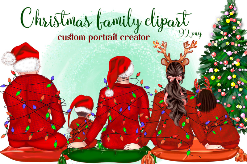 Family Portrait Christmas Sitting Family Custom By Elenazlata_Art ...