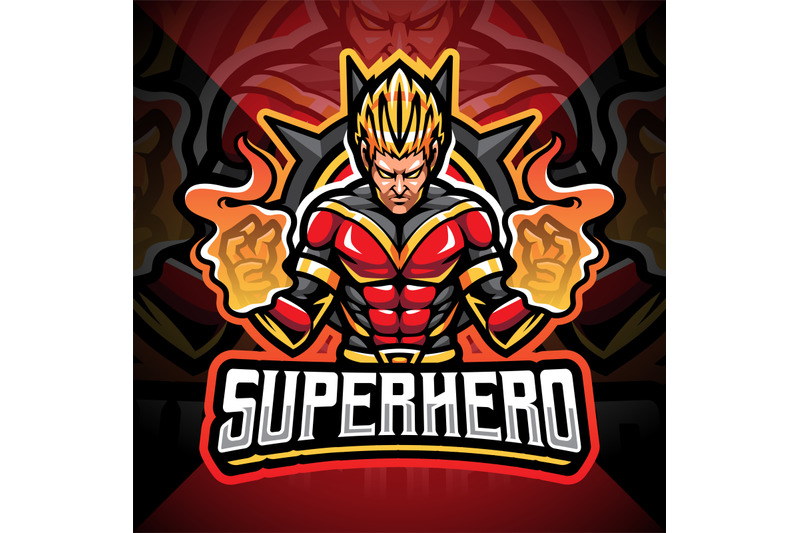 Superhero esport mascot logo design By Visink | TheHungryJPEG