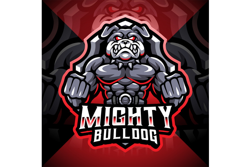 Mighty bulldog esport mascot logo design By Visink | TheHungryJPEG