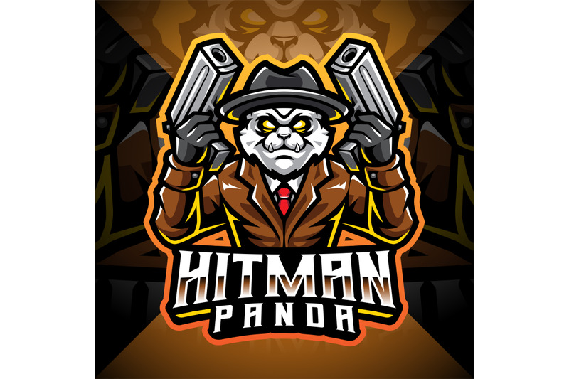 Hitman panda esport mascot logo design By Visink | TheHungryJPEG