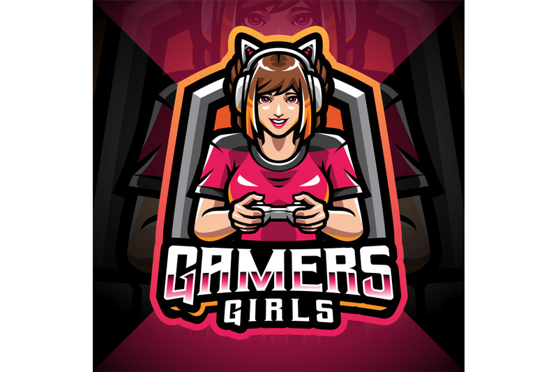 Gamer girls esport mascot logo By Visink | TheHungryJPEG