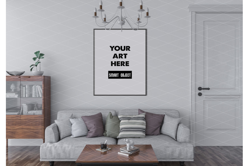 Interior scene_artwork background_frame mockup By Elmil Design ...