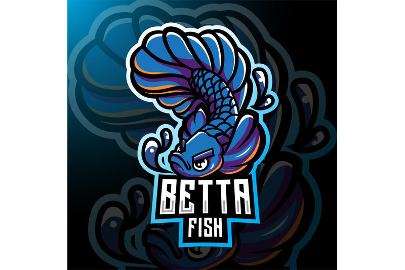 Betta fish esport mascot logo By Visink | TheHungryJPEG