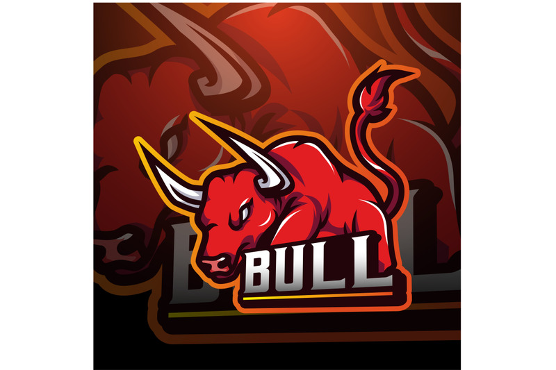 Bull esport mascot logo design By Visink | TheHungryJPEG