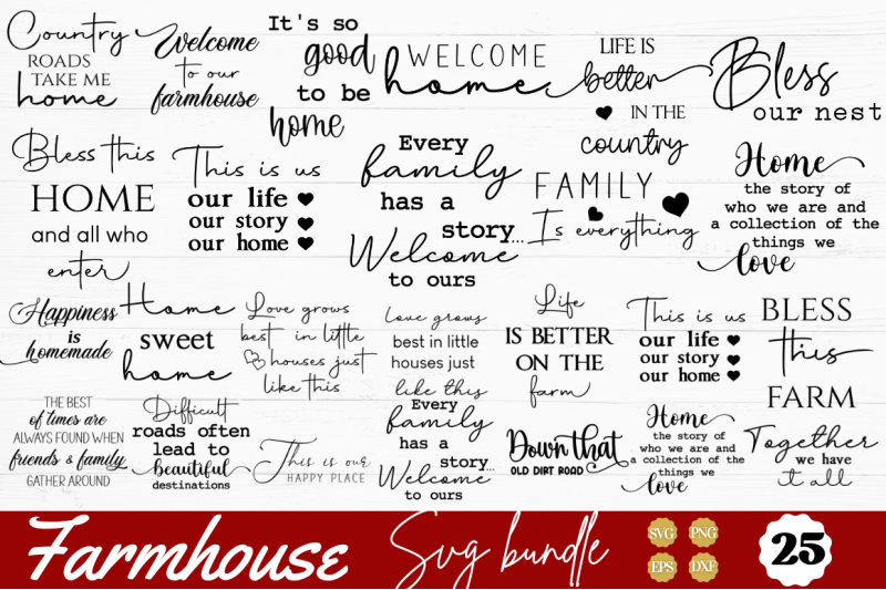 Farmhouse SVG Bundle By DESIGNS DARK | TheHungryJPEG