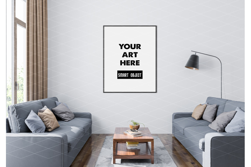 Interior scene_artwork background_frame mockup By Elmil Design ...