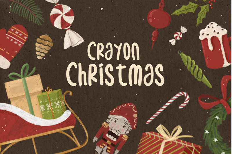 Crayon Christmas clipart By Marine | TheHungryJPEG