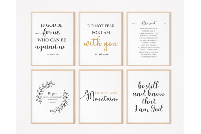 Set of 6 Bible Verses Bundle, Encouraging Bible Verses Set By ...