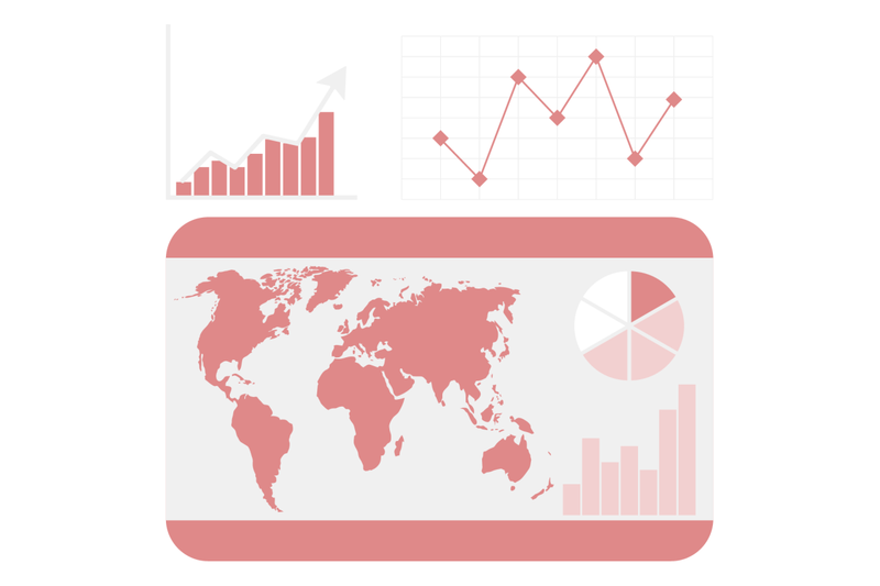World statistic, info chart with map and graphics By 09910190 ...