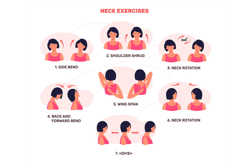 Neck pain exercises. Head stretching exercise extension muscles arm sh ...