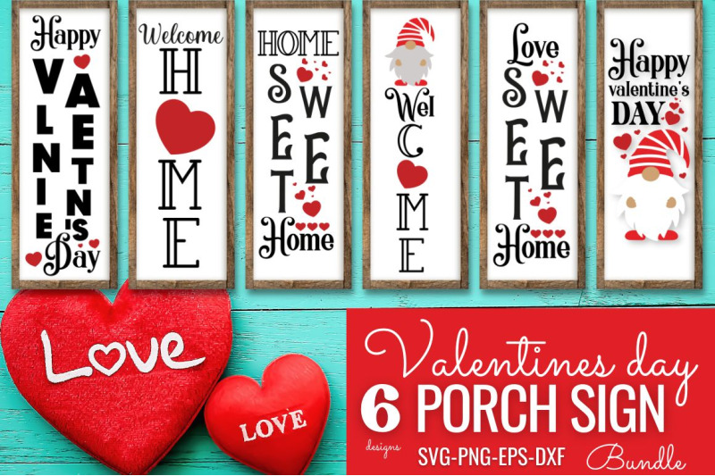 Valentines day Porch Sign Bundle By DESIGNISTIC | TheHungryJPEG