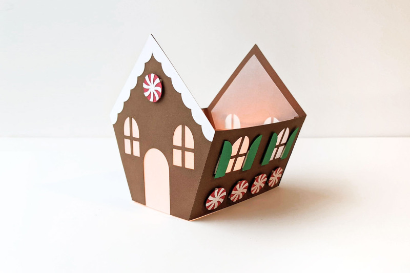 Gingerbread House Luminary | SVG | PNG | DXF | EPS By Risa Rocks It ...