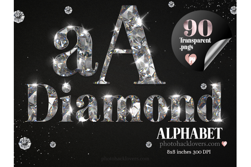 Diamond Alphabet Clip Art By photohacklovers | TheHungryJPEG