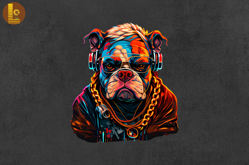 Badass Gangster Pitbull By Mulew Art | TheHungryJPEG