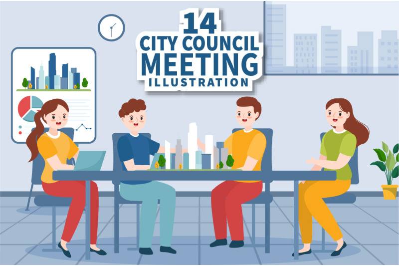 14 City Council Meeting Illustration By Denayunethj | TheHungryJPEG