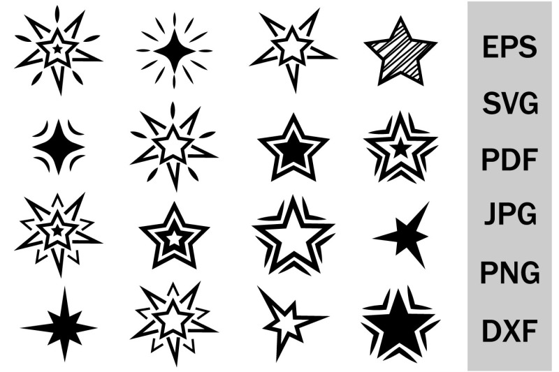 Bundle of svg Star badges. Twinkling stars, svg Sparks By LesinkaVector ...