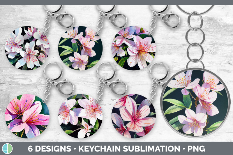 Azaleas Keychain Bundle | Keyring Sublimation Designs By Enliven ...