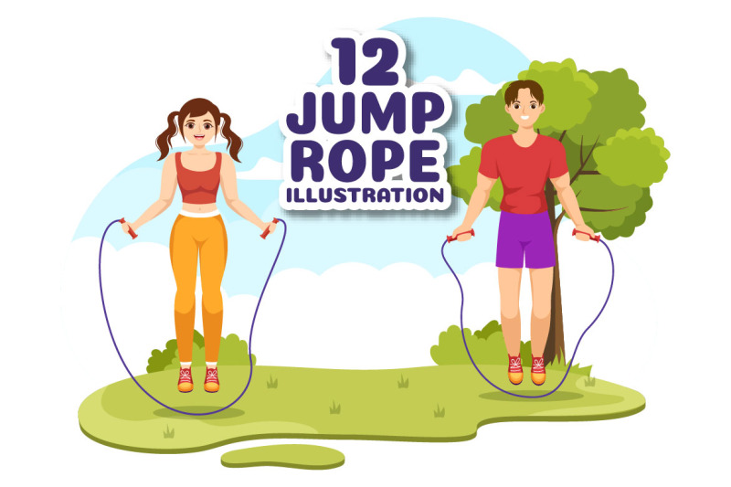 12 Jump Rope Sport Illustration By TheHungryJPEG
