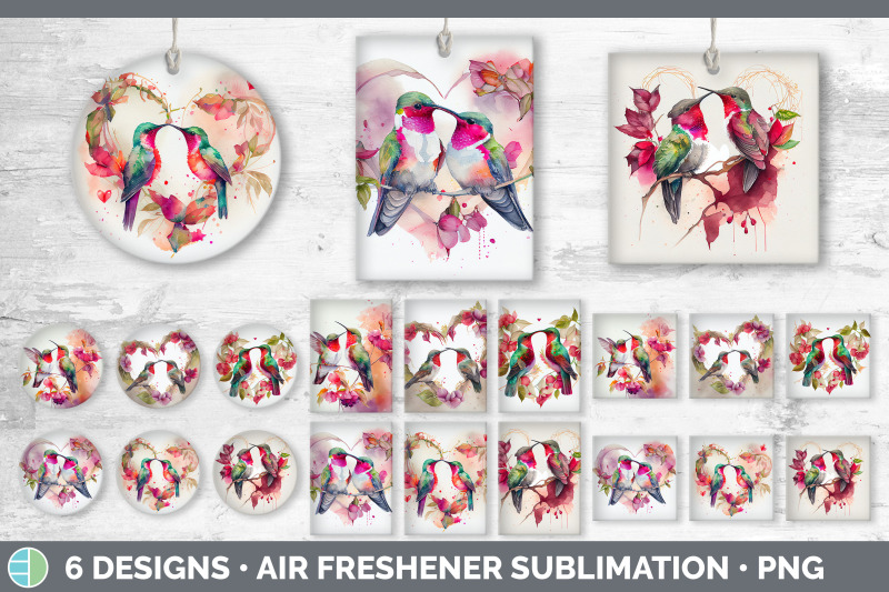 Valentines Hummingbird Air Freshener | Sublimation Designs Bundle By ...