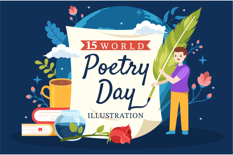 15 World Poetry Day Illustration By denayunethj | TheHungryJPEG