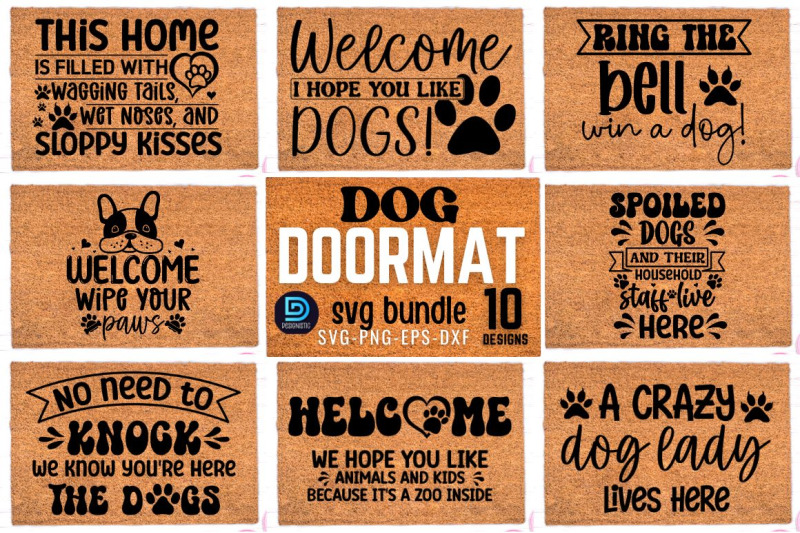 Dog Doormat SVG Bundle By DESIGNISTIC | TheHungryJPEG