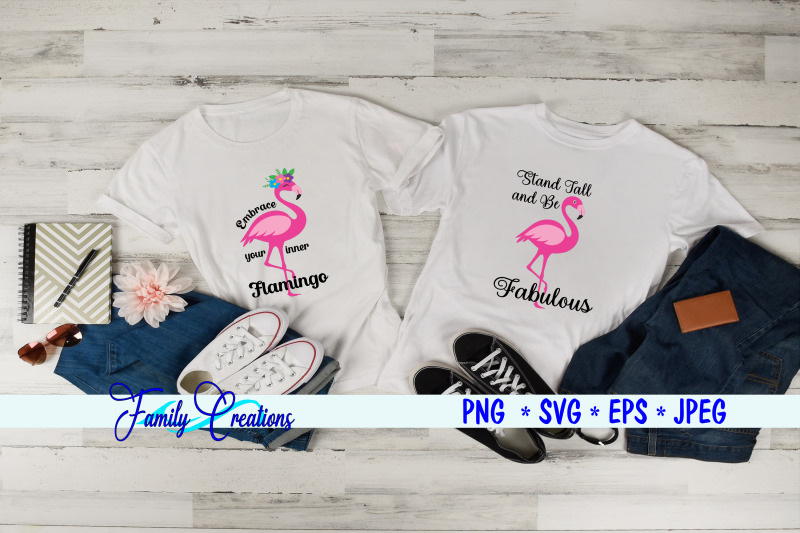 Flamingo Sayings v3 By Family Creations | TheHungryJPEG
