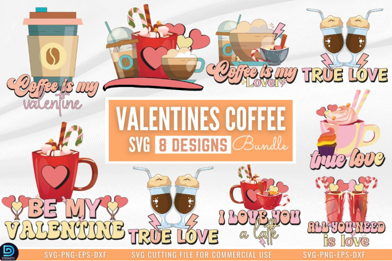 Valentines Coffee SVG Bundle By DESIGNS DARK | TheHungryJPEG