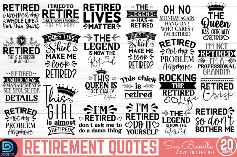 Retirement SVG Bundle By DESIGNISTIC | TheHungryJPEG