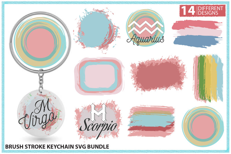 Brush Stroke Keychain SVG Bundle By Jasim | TheHungryJPEG