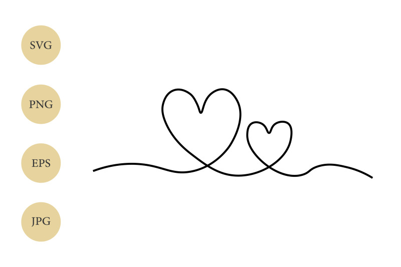 Thank You With Heart Single Line Drawing SVG Cut File Silhouette