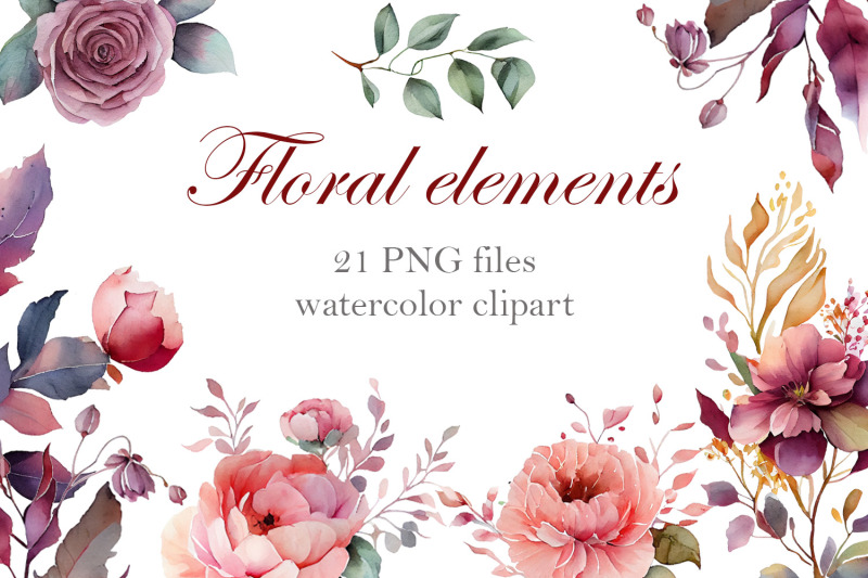 Floral elements By ViktoriaArt | TheHungryJPEG