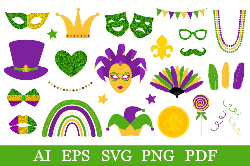 Mardi Gras SVG Bundle. Mardi Gras clipart. Fat Tuesday SVG By ...