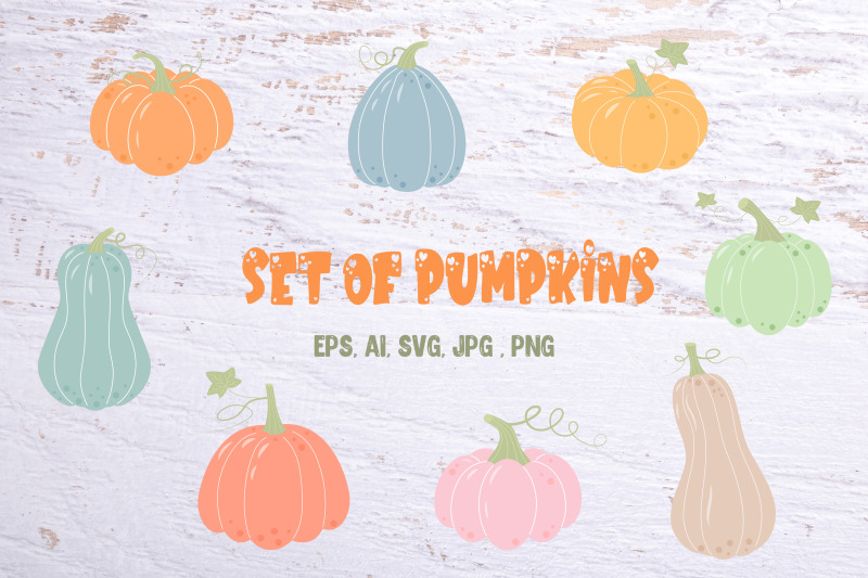 Set of Pumpkins SVG By JulyG art store | TheHungryJPEG