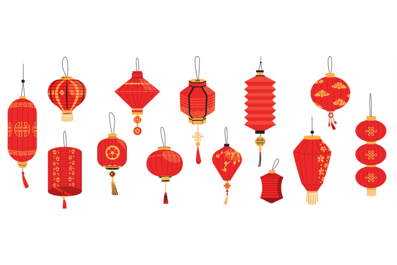 Asian lantern. Chinese japanese korean festival lights, oriental paper ...