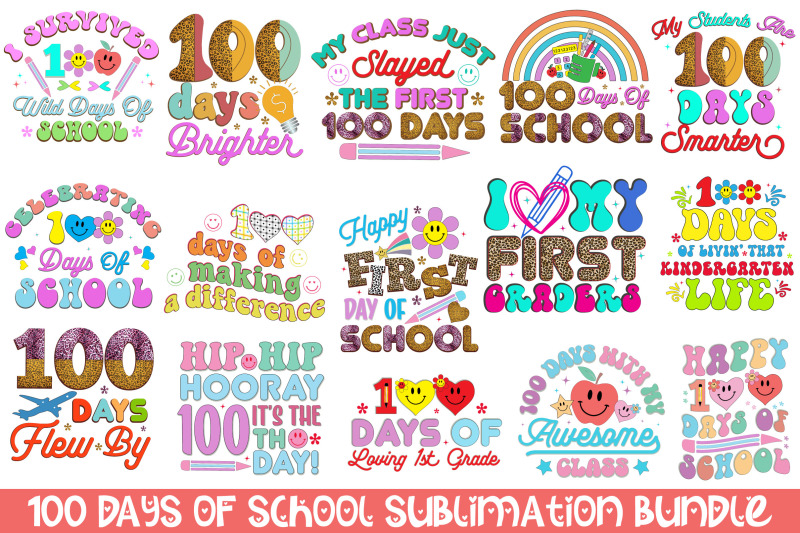 100 Days of School Bundle By pacific store | TheHungryJPEG