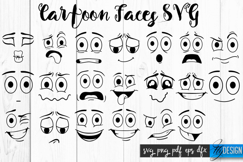 Cartoon Face SVG | Funny Face SVG Design | Funny Emotions SVG Quotes By ...