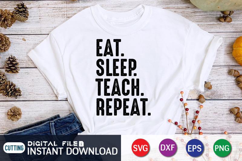 Eat Sleep Base Teach Repeat SVG By FunnySVGCrafts | TheHungryJPEG