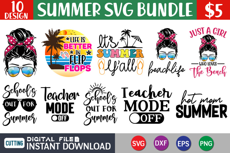 Summer SVG Bundle By FunnySVGCrafts | TheHungryJPEG