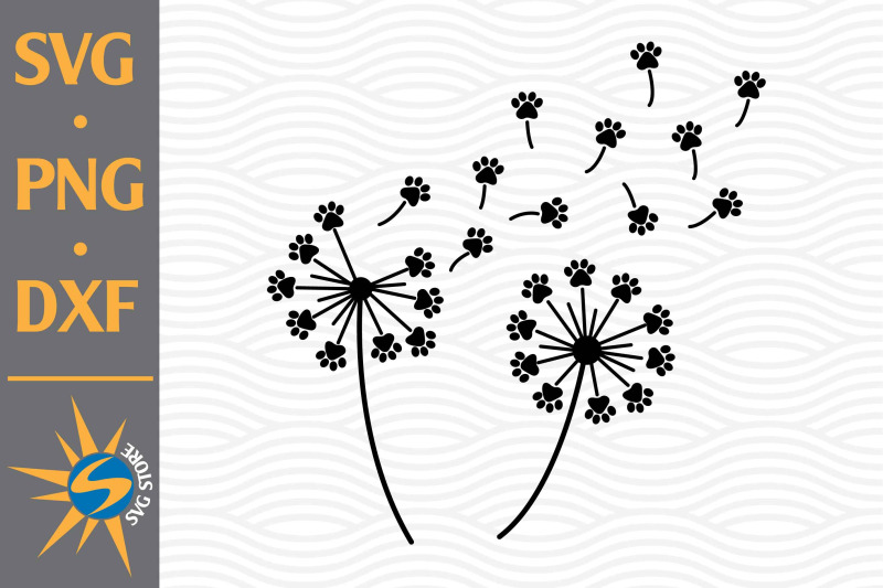 Dandelion Paw Svg, Png, Dxf Digital Files Include By Svgstoreshop 