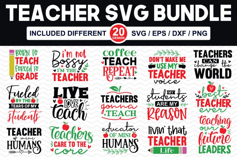 Teacher Svg Bundle By creativesvgzone | TheHungryJPEG