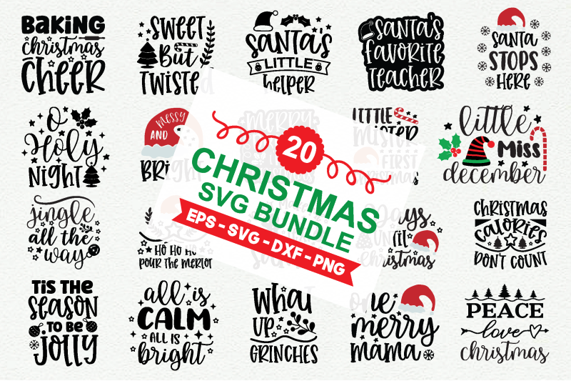 20 Christmas SVG Bundle By creativesvgzone | TheHungryJPEG