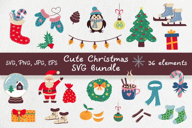 Cute Christmas Svg Bundle By Julyg Art Store 