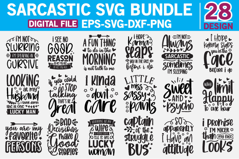 Sarcastic SVG Bundle By creativesvgzone | TheHungryJPEG