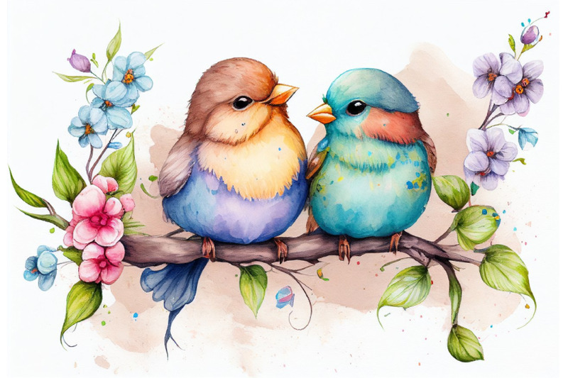 Colorful Spring Birds By Athena | TheHungryJPEG